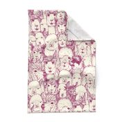 just alpacas cherry pearl tea towel