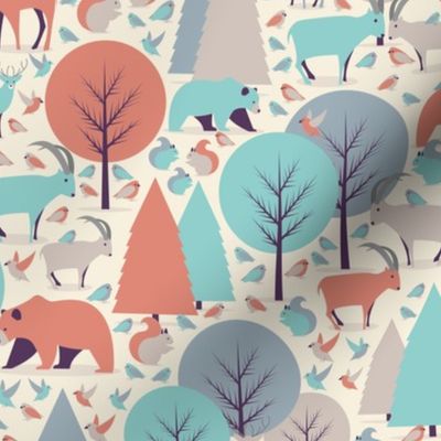 Mountain Animals / Retro Color Palette