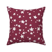 stars // cranberry red star fabric stars design andrea lauren fabric 