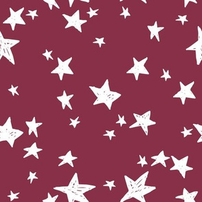 stars // cranberry red star fabric stars design andrea lauren fabric 