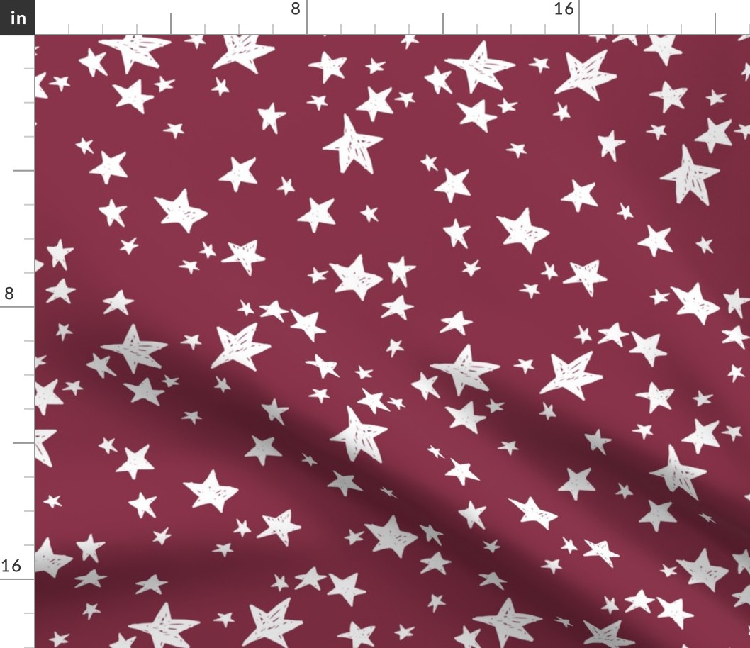 stars // cranberry red star fabric stars design andrea lauren fabric 