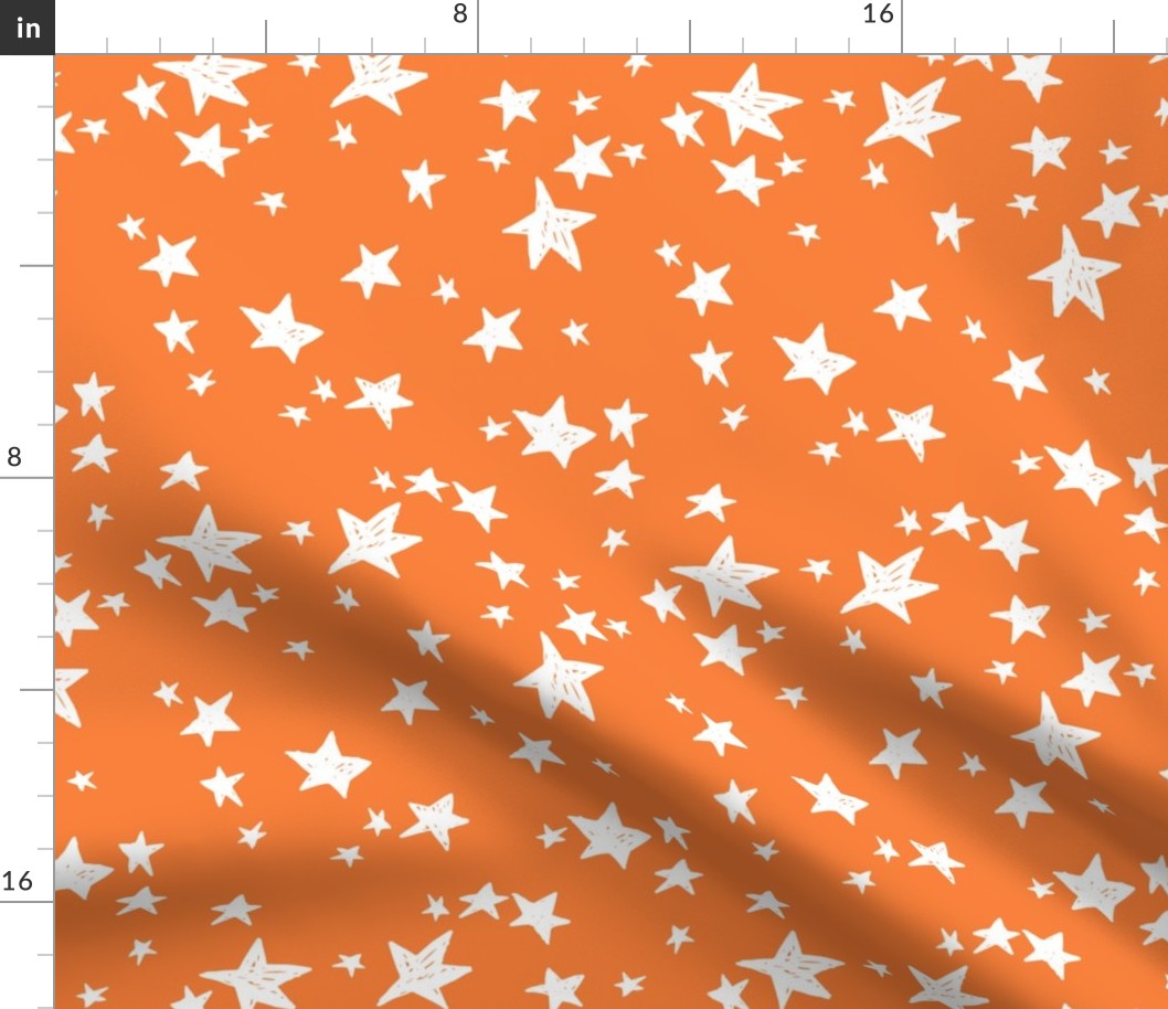 stars // pumpkin orange star fabric orange halloween design andrea lauren