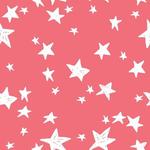 stars // salmon star fabric nursery baby fabric design hand-drawn scandi style by andrea lauren