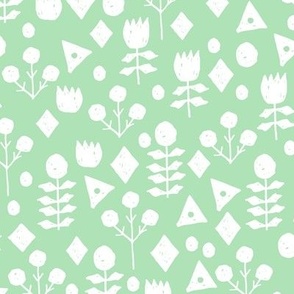 geo floral // mint green flowers hand-drawn floral design by andrea lauren