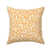 geo floral // papaya orange pastel orange  floral fabric solid orange andrea lauren design