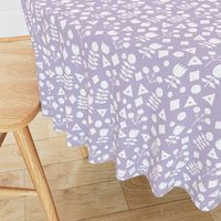 geo floral // petal purple pastel lavender purple geometric flowers fabric hand-drawn simple floral