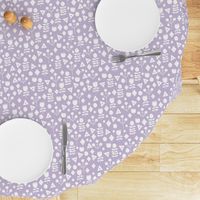 geo floral // petal purple pastel lavender purple geometric flowers fabric hand-drawn simple floral