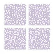geo floral // petal purple pastel lavender purple geometric flowers fabric hand-drawn simple floral