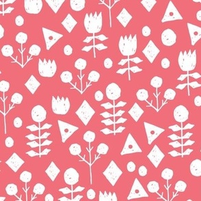 geo floral //salmon floral simple flowers hand-drawn illustration by andrea lauren