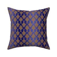 Damask Gold on Royal Blue