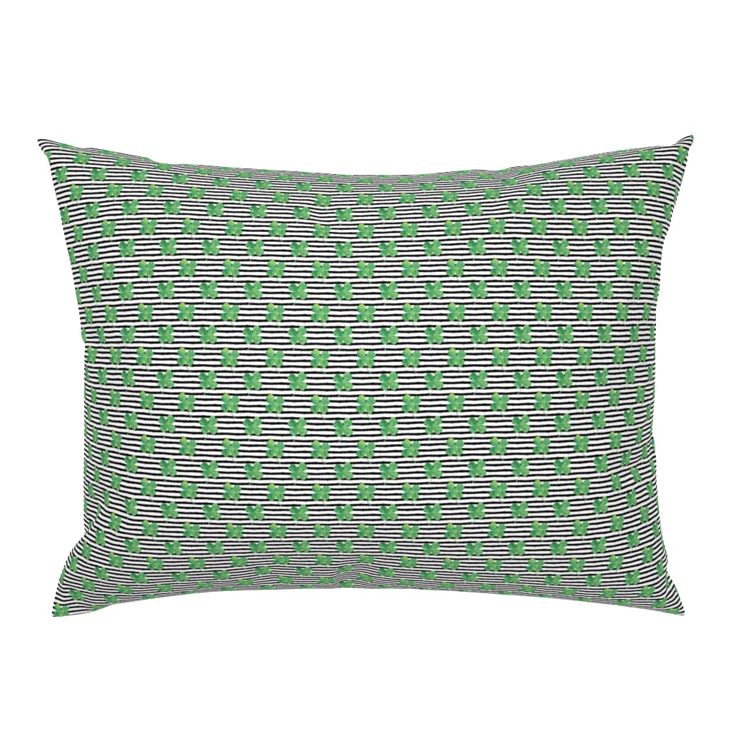 3/4" clover on stripes || watercolor fabric st patrick day