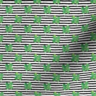 3/4" clover on stripes || watercolor fabric st patrick day