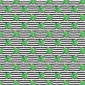 3/4" clover on stripes || watercolor fabric st patrick day