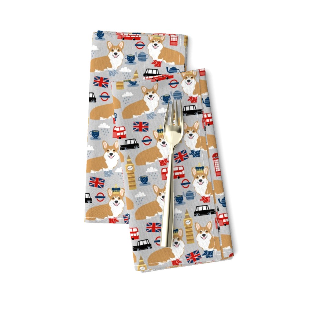 corgis in london - british london england union jack fabric corgi queen fabric