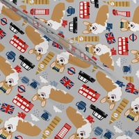 corgis in london - british london england union jack fabric corgi queen fabric