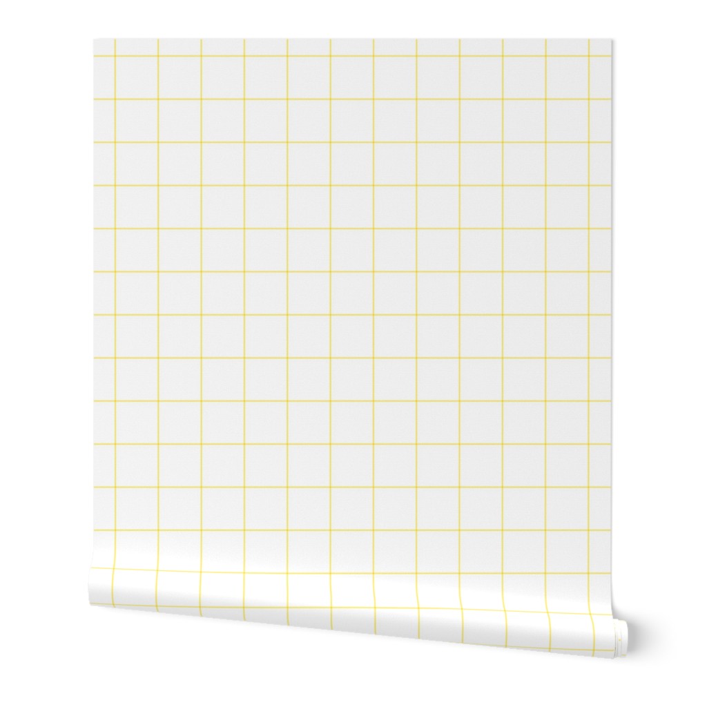 lemon yellow windowpane grid 2" square check graph paper