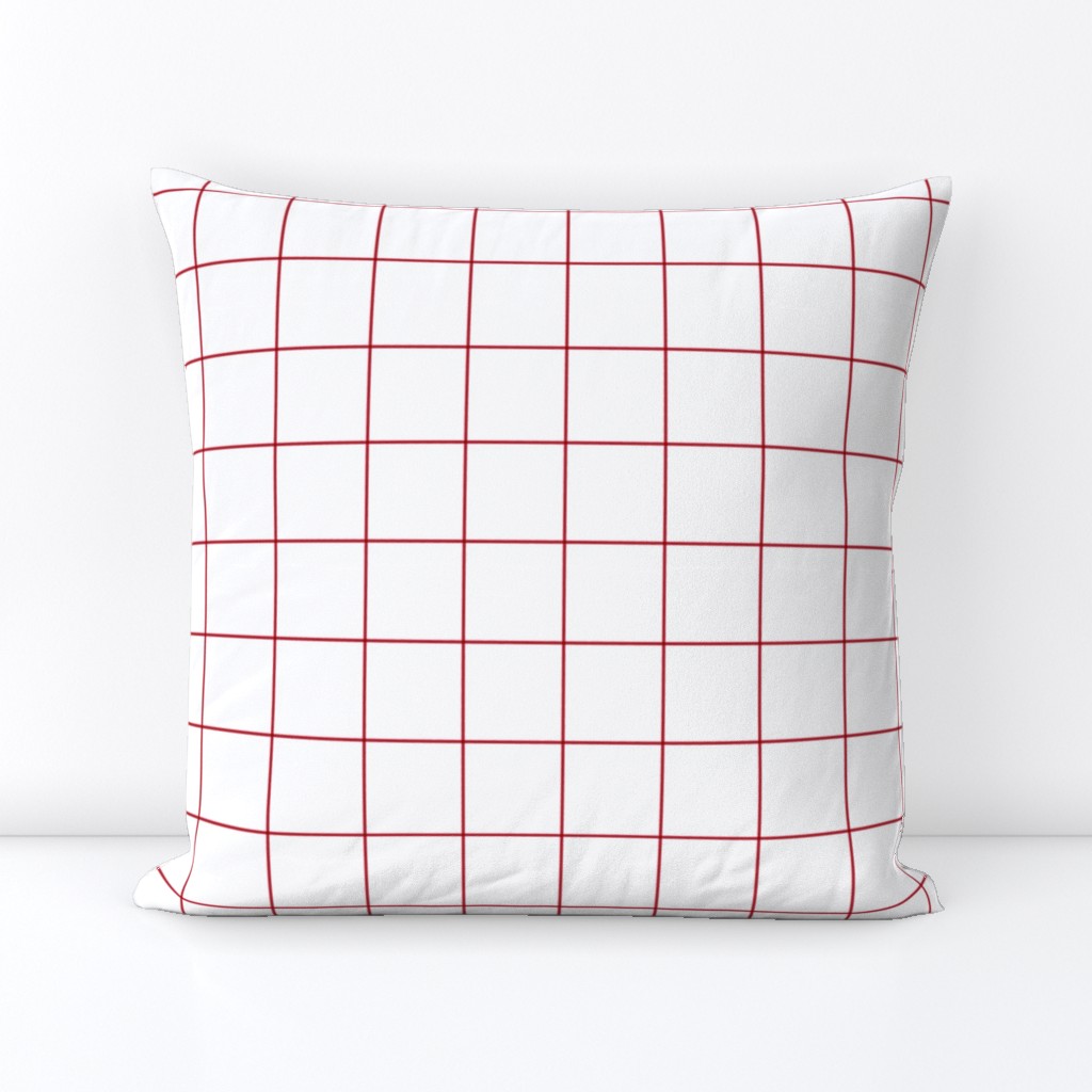 red windowpane grid 2" square check graph paper