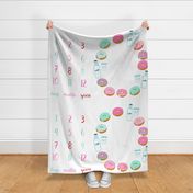 54" x 36" donuts and milk milestone blanket baby blanket photo prop