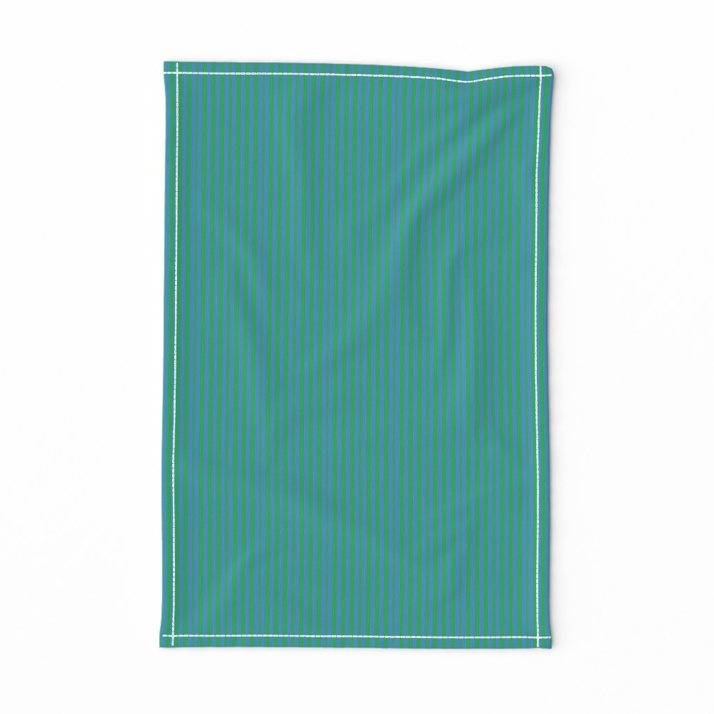 Third Tier Preppy Stripes Emerald Sky Blue