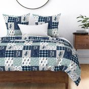 Little Man Patchwork (navy and dusty blue) (90) - navy