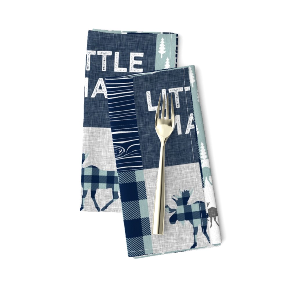 Little Man Patchwork (navy and dusty blue) - navy