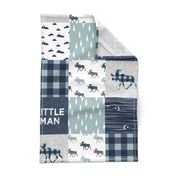 Little Man Patchwork (navy and dusty blue) - navy