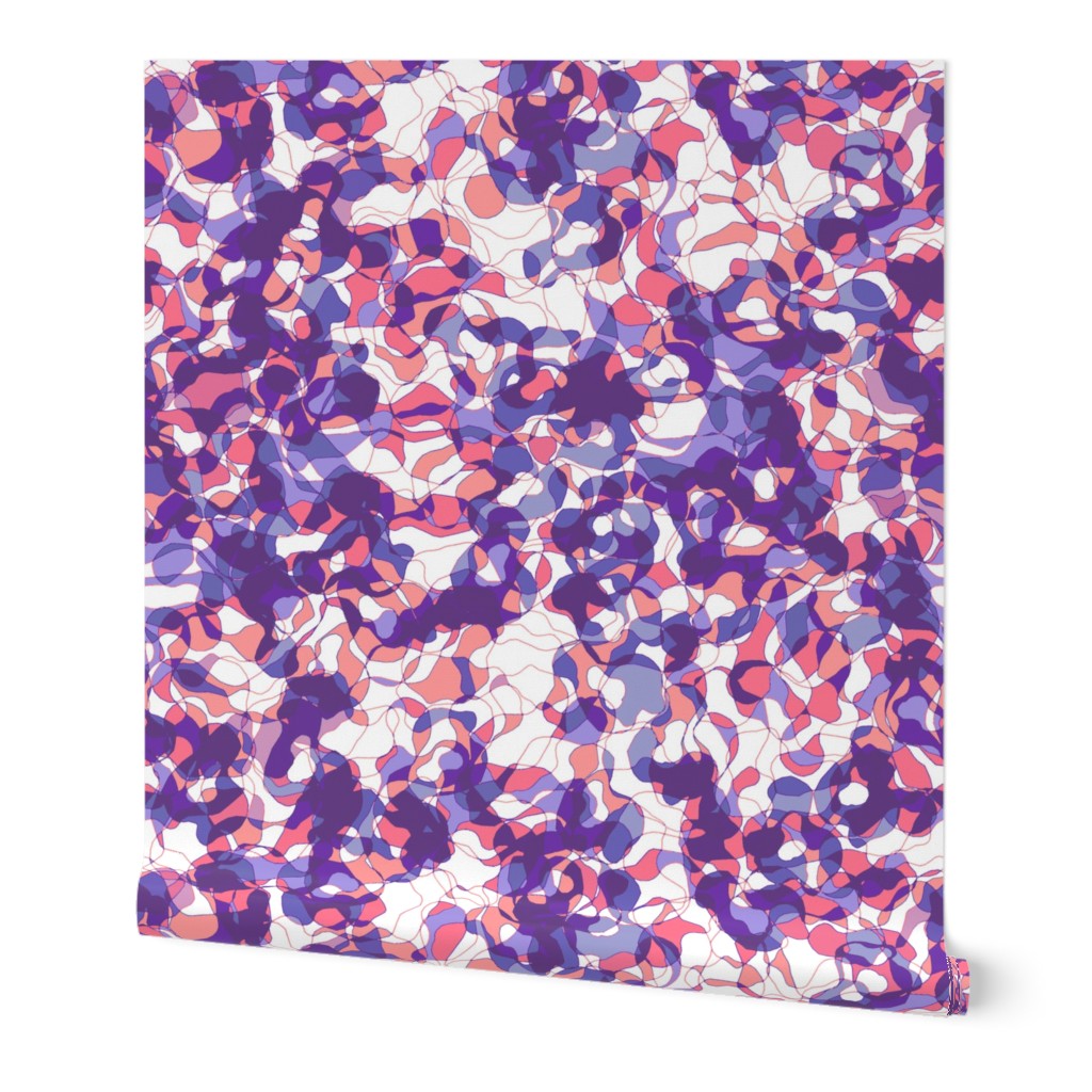 Meander in Coral and Violet • LARGE