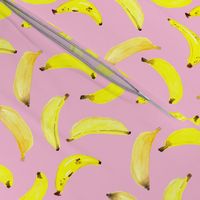 Banana Watercolour on Pink Medium