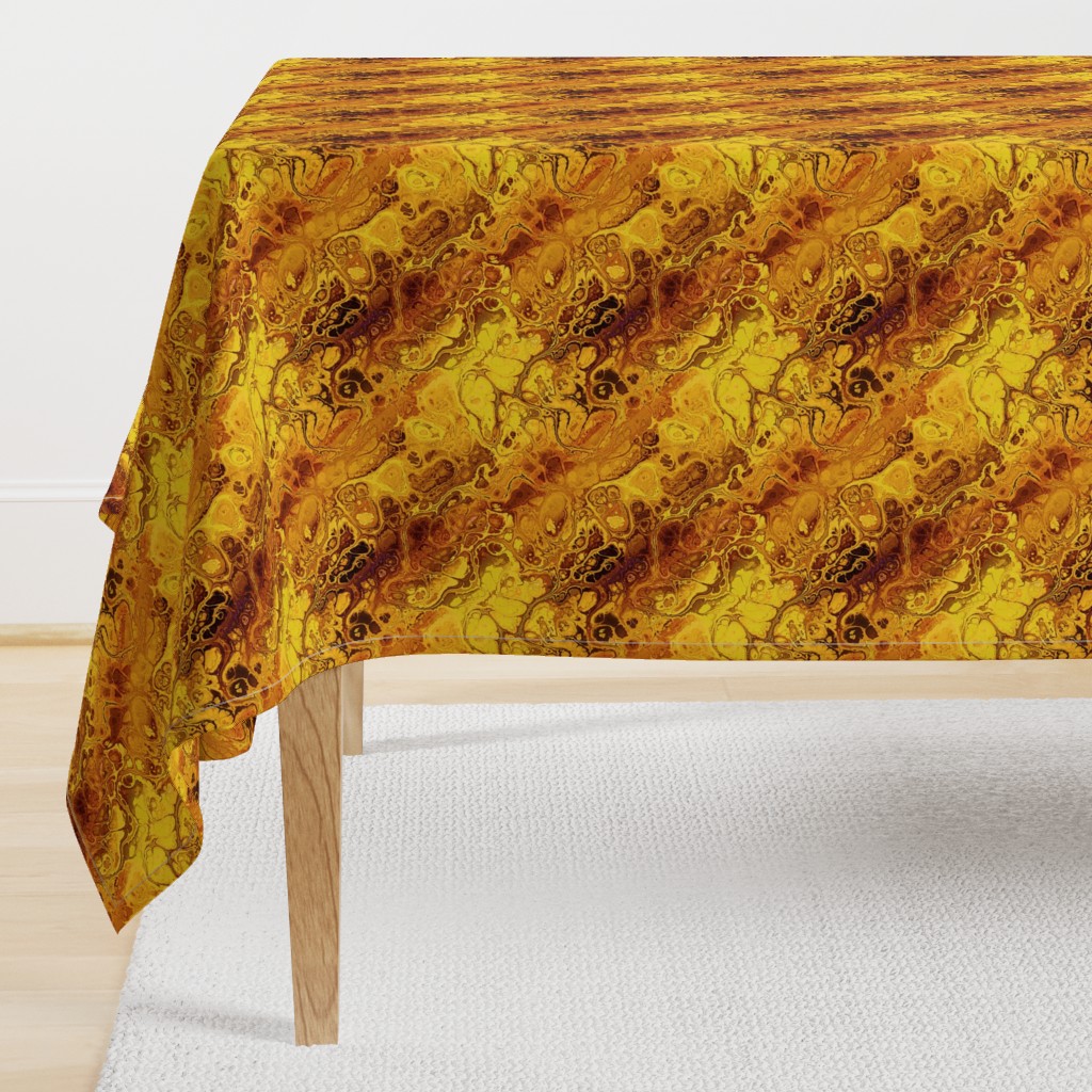 Yellow Orange Marbled Abstract