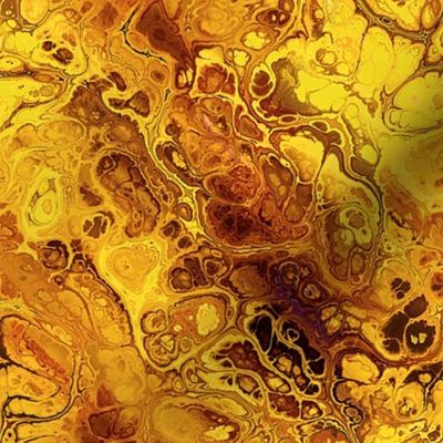 Yellow Orange Marbled Abstract