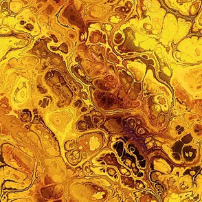 Yellow Orange Marbled Abstract