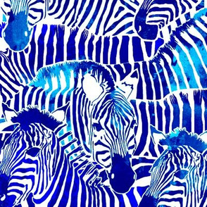 Zebra Stripes in Blue - LARGE