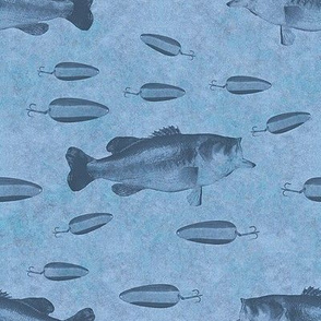 Bass Fish on Blue