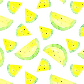 Watermelon yellow on white