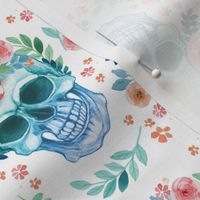 Skull Sugar Skull Watercolor Spring Flowers