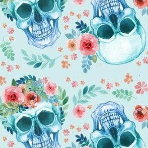 floral skull background