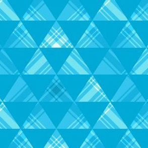  Turquoise Plaid Triangles 