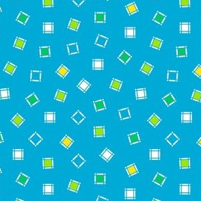 Turquoise Toss of Tiny Squares