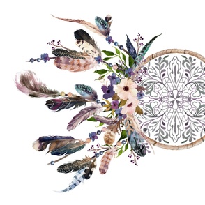 42" x 36" - Lavender Dream Catcher 90 degrees - No Florals Around / White Background