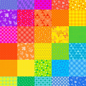 Rainbow Squares Quilt