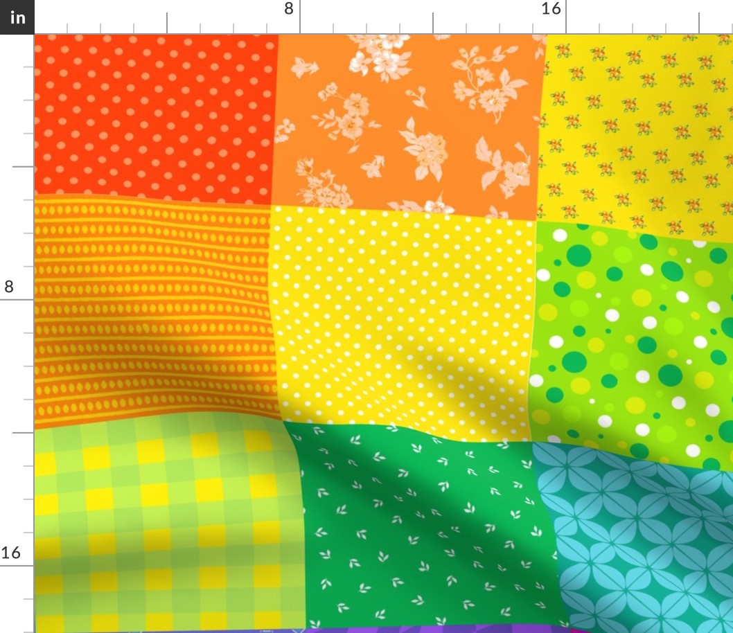 Rainbow Squares Quilt