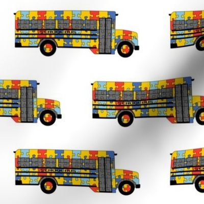 Autism Awareness school bus - small