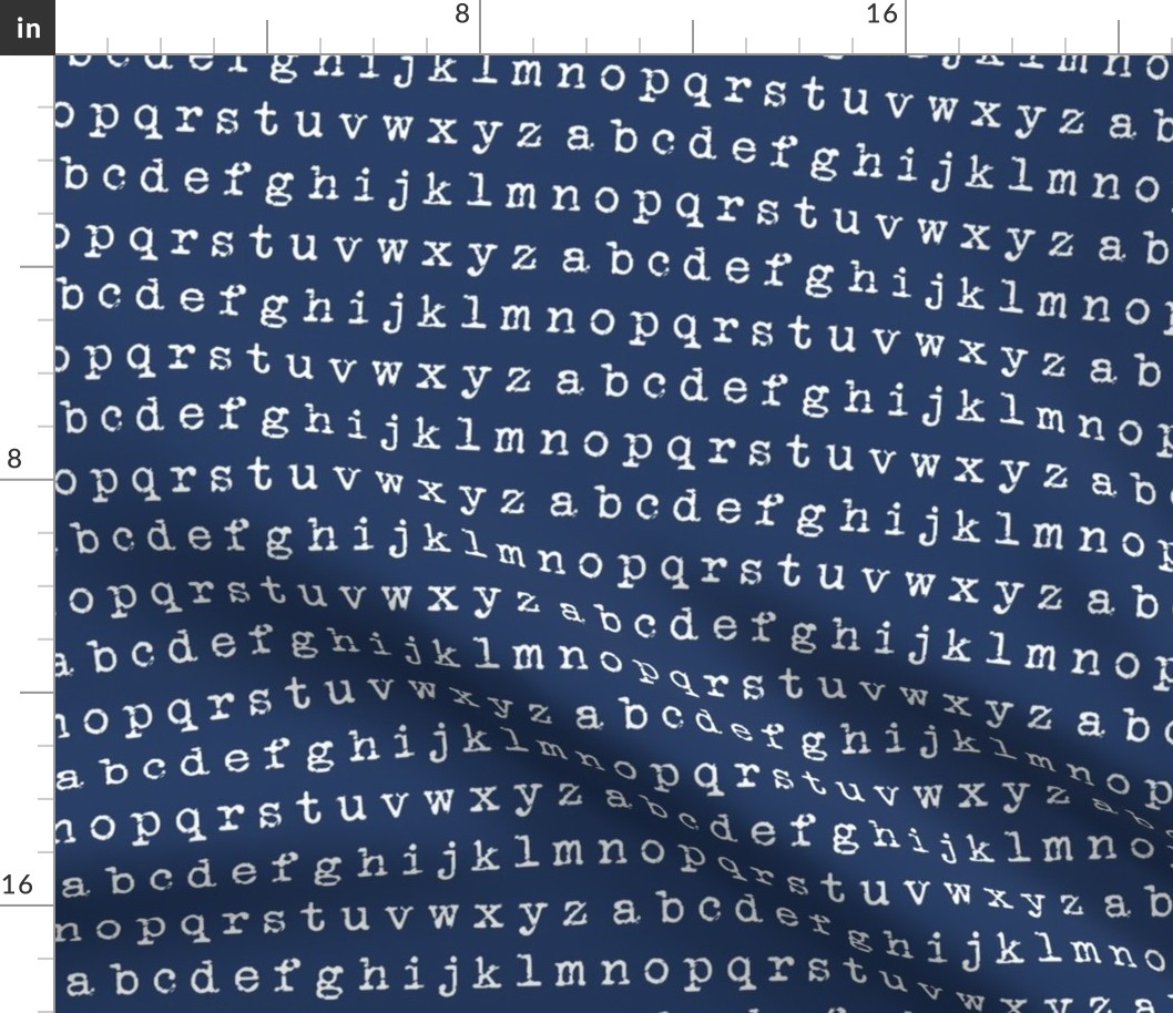 (small-scale) Typewriter Alphabet on Navy