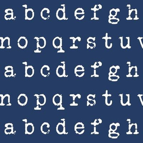 Typewriter Alphabet on Navy