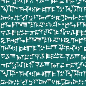 Babylonian Cuneiform on Aqua // Small