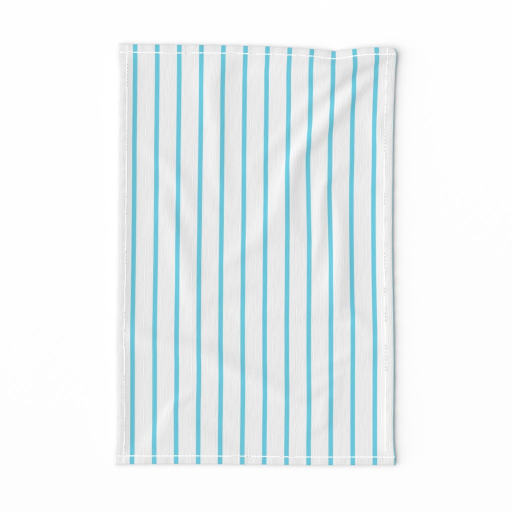 Thin Stripes Sky Blue on White Vertical