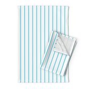 Thin Stripes Sky Blue on White Vertical