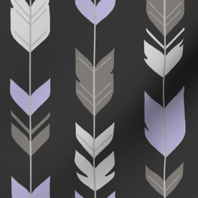 Arrow Feathers -  Black, lilac, silver