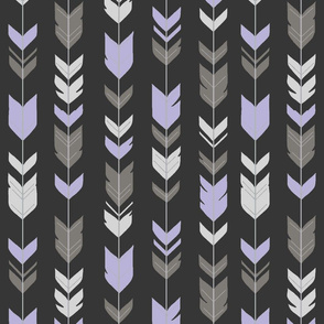 Arrow Feathers -  Black, lilac, silver