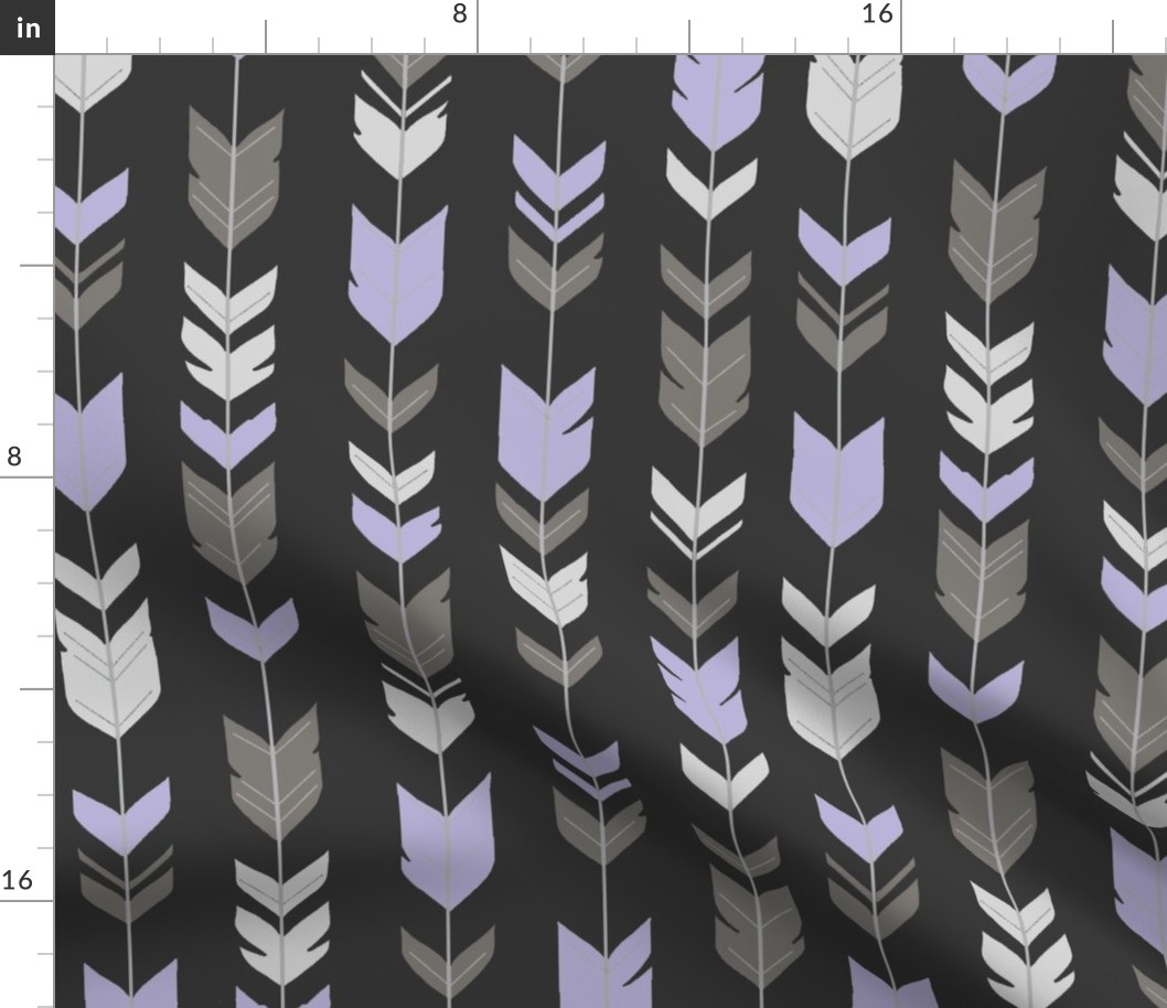 Arrow Feathers -  Black, lilac, silver